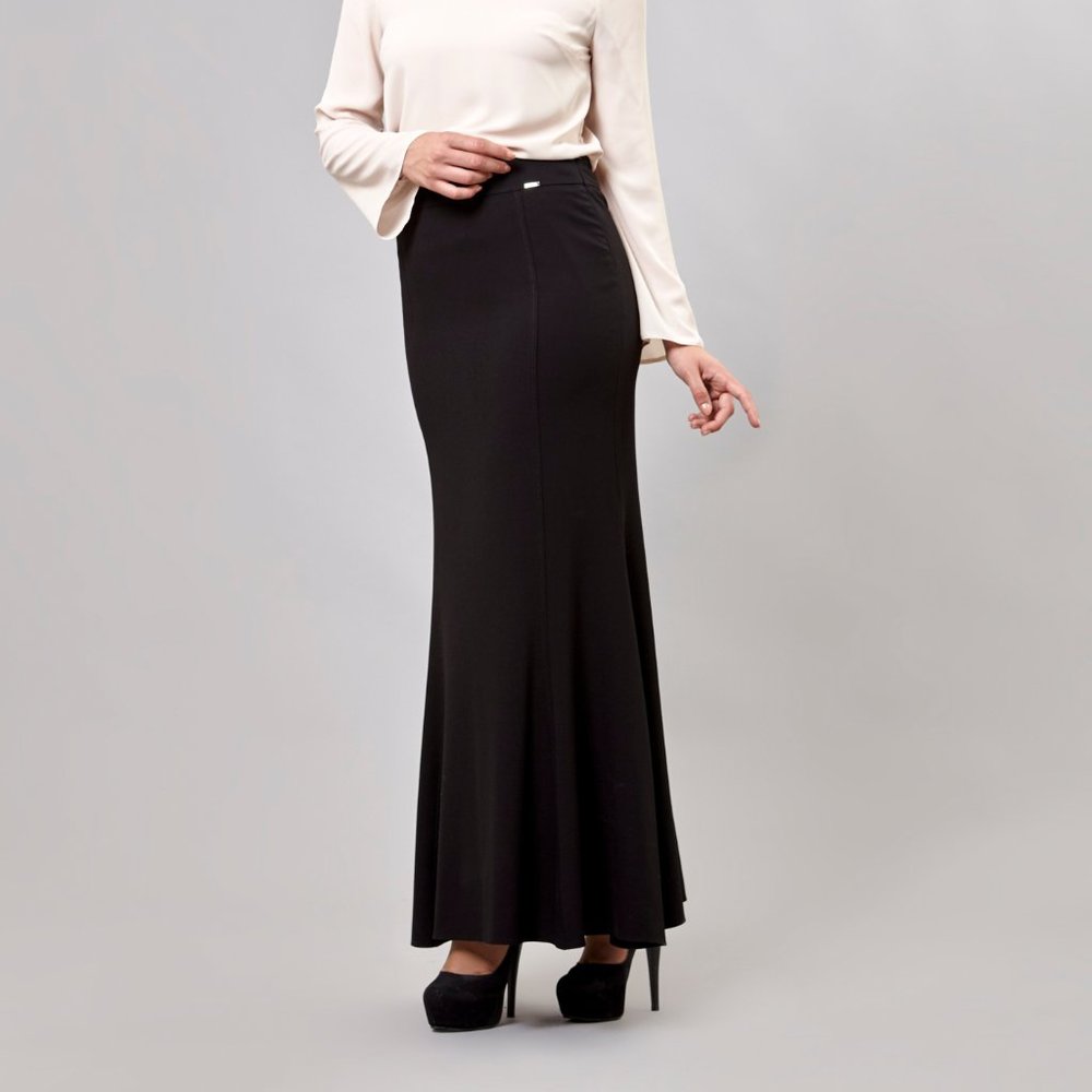 Black Maxi Skirt with Back Detail